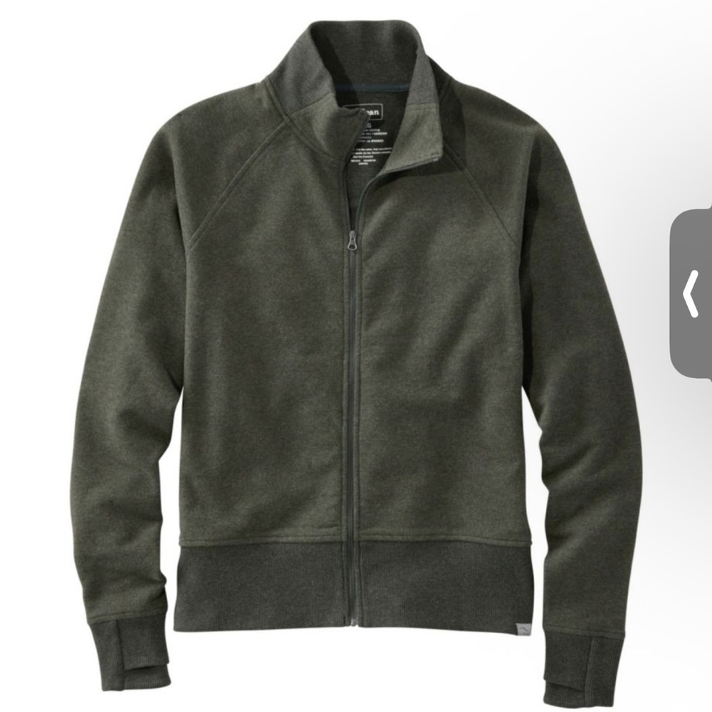 L.L. Bean Olive green Zip Up sweatshirt jacket relaxed fit  size 3X - Picture 8 of 8